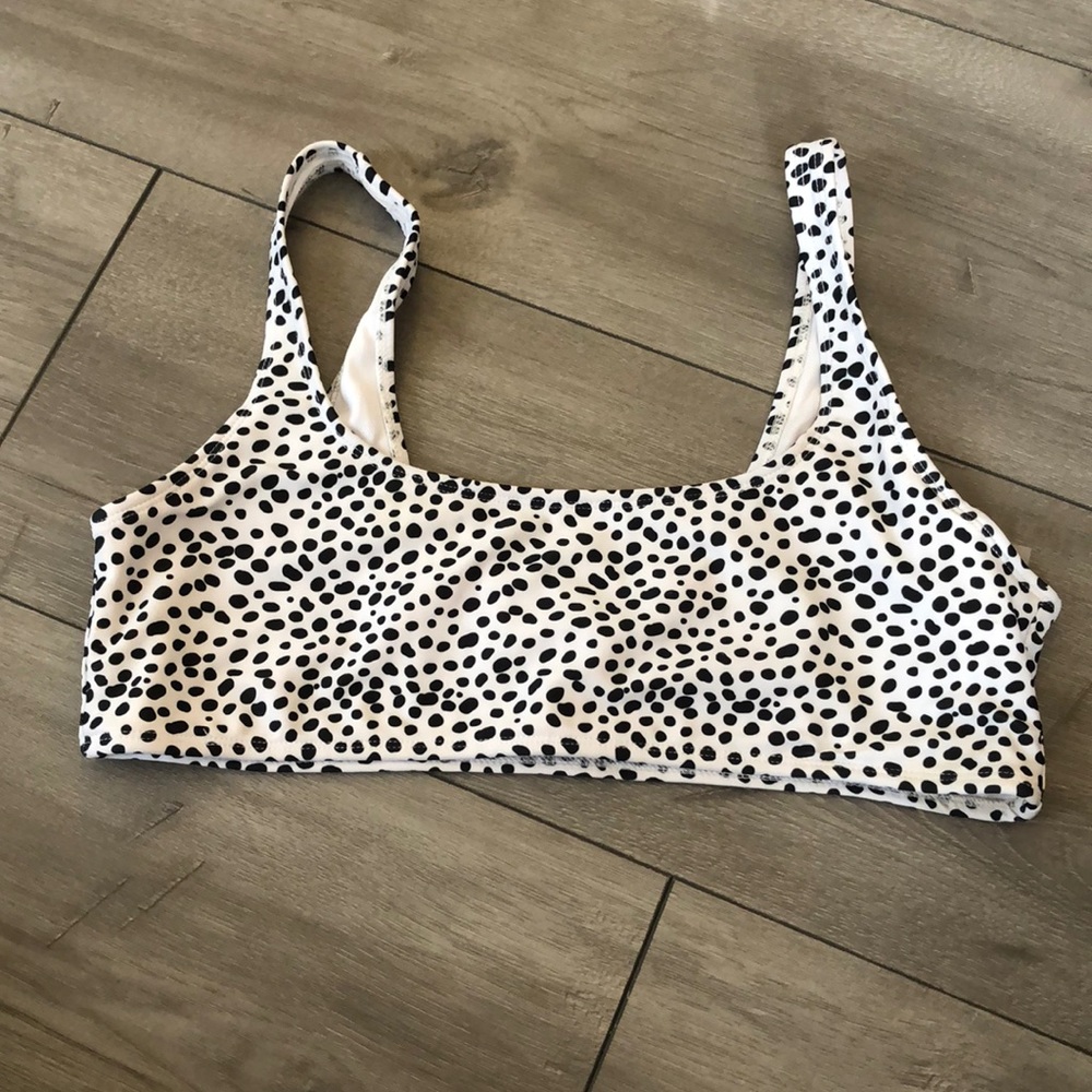 Shein Dalmatian Print Bikini Top